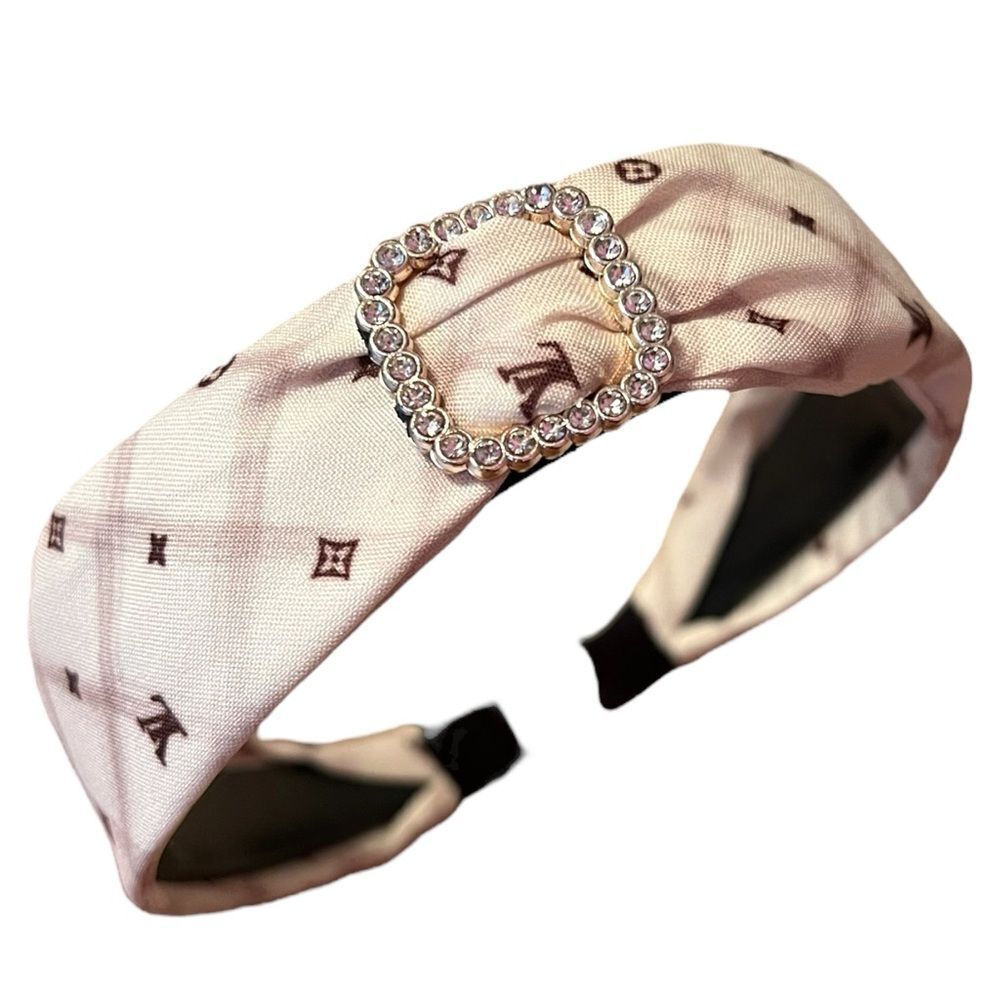 💎2/$30💎 Designer Inspired Upcycled Cream Gold Crystal Buckle Headband